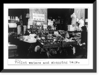 Historic Framed Print, Toilet waters and shopping bags,  17-7/8" x 21-7/8"