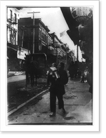 Chinese woman carrying child down street in Chinatown, San Francisco, California, Vintage Print