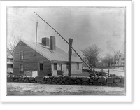 Historic Framed Print, North and west exterior view of cottage of John & Abigail Adams,  17-7/8" x 21-7/8"