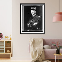 Historic Framed Print, [Charles de Gaulle, half-length portrait seated, facing left, arms folded],  17-7/8" x 21-7/8"