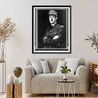 Historic Framed Print, [Charles de Gaulle, half-length portrait seated, facing left, arms folded],  17-7/8" x 21-7/8"