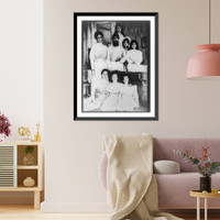 Historic Framed Print, [Rasputin with seven women and children],  17-7/8" x 21-7/8"