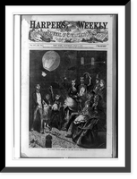 Historic Framed Print, The Glorious Fourth. sending up the fire balloon.C.S. Reinhart, del.,  17-7/8" x 21-7/8"