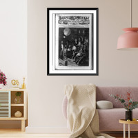 Historic Framed Print, The Glorious Fourth. sending up the fire balloon.C.S. Reinhart, del.,  17-7/8" x 21-7/8"