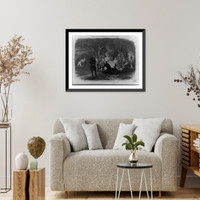 Historic Framed Print, The Bivouac fire at the outposts of our army on the Potomac,  17-7/8" x 21-7/8"