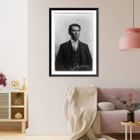 Historic Framed Print, [Gov. Bigheart, Osage Indian, half-length portrait, facing right],  17-7/8" x 21-7/8"