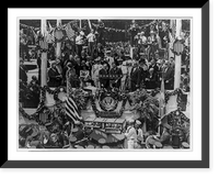 Historic Framed Print, [Charles A. Lindbergh speaking on flag-draped podium, with Calvin Coolidge],  17-7/8" x 21-7/8"