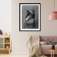 Historic Framed Print, Hidatsa mother,  17-7/8" x 21-7/8"