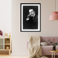 Frederic Courtland Penfield, half-length portrait, facing left, right hand resting on face, Antique Print