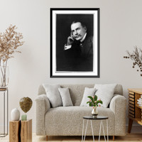 Frederic Courtland Penfield, half-length portrait, facing left, right hand resting on face, Antique Print