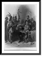 Meeting of Governor Carver and Massasoit.drawn by H.L. Stevens ; eng'd. by Augustus Robin, N.Y. - 2, Vintage Poster