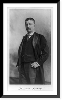 Historic Framed Print, [Theodore Roosevelt, three-quarter length portrait, standing, thumb in pocket, facing left],  17-7/8" x 21-7/8"