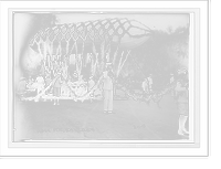 Historic Framed Print, Floral Fete, with dirigible, Pasadena, Calif.,  17-7/8" x 21-7/8"