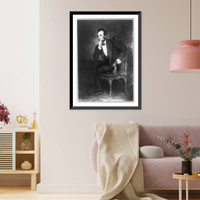 Abraham Lincoln, full-length portrait, seated, facing left, right hand under chin.reproduced by Gibson, Sykes & Fowler, Chicago, Vintage Poster