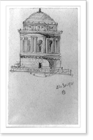 Dome, probably for West Virginia Capitol Complex (Charleston, W. Va.). Perspective sketch elevation.CG, Antique Print