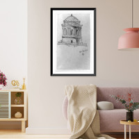 Dome, probably for West Virginia Capitol Complex (Charleston, W. Va.). Perspective sketch elevation.CG, Antique Print