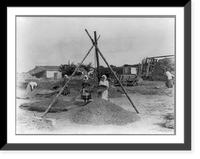 Historic Framed Print, Peasants at work, Russia.,  17-7/8" x 21-7/8"