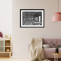 F&uuml;hrer's study in the new Reichskanzlei, Berlin, Albert Speer, architect, Vintage Wall Art