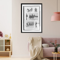 Historic Framed Print, The great railway strikes. with the United States troops in Chicago.drawn by Frederic Remington.,  17-7/8" x 21-7/8"