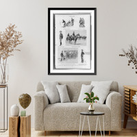 Historic Framed Print, The great railway strikes. with the United States troops in Chicago.drawn by Frederic Remington.,  17-7/8" x 21-7/8"