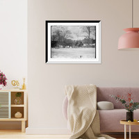 Horse drawn carriages in Central Park, New York City Classic, Historic Print