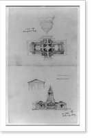 West Virginia Capitol Complex (Charleston, W. Va.). Sketch plan and three elevation studies.CG, Antique Wall Art