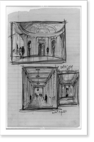 West Virginia Capitol Complex (Charleston, W. Va.). Three interior perspective sketch studies.CG. Classic, Antique Wall Art