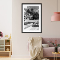 The Swimming pool of the Mirador Hotel in San Diego de los Ba&ntilde;os spa, Cuba, Antique Wall Art