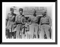 Air Chief Marshals Sir Arthur Coningham and Sir Arthur Tedder and Generals Carl Spaatz and James Doolittle posed standing, Antique Print