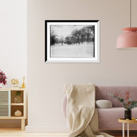 Horse drawn sleigh in Central Park, New York City, Antique Print