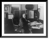 Historic Framed Print, [General Fitzhugh Lee, three-quarter length portrait, seated at desk, facing right],  17-7/8" x 21-7/8"
