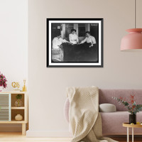 Seance with three women holding hands on table, Antique Wall Art