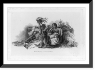 Historic Framed Print, [Proof for bank note vignette showing Indian family seated on cliff overlooking boats on water and city in background].Rawdon, Wright, Hatch & Edson, New York.,  17-7/8" x 21-7/8"