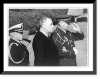 Franklin D. Roosevelt and two military officers who are saluting, Vintage Print