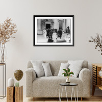 Historic Framed Print, Remains of the late president leave the White House,  17-7/8" x 21-7/8"