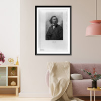 George Inness, half-length portrait, facing right.engraved by T. Johnson, Antique Print
