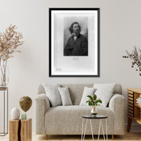 George Inness, half-length portrait, facing right.engraved by T. Johnson, Antique Print