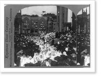 Historic Framed Print, School children in front of St. James Cathedral receiving the blessing of the Papal Legate, Cardinal Vannutelli, Sept. 9, 1910. 21st International Eucharistic Congress, Montreal, Canada,  17-7/8" x 21-7/8"