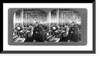 Historic Framed Print, Weaving cotton cloth, Dallas Cotton Mills, Dallas, Texas,  17-7/8" x 21-7/8"