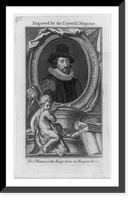 Francis Bacon, viscount St. Albans, head-and-shoulders portrait, facing right, in oval.Engraved for the Universal Magazine, Vintage Poster