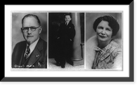 Portraits of Dr. John Richard Brinkley, head-and-shoulders view; his son, full-length, standing; and his wife, head-and-shoulders; all facing front, Vintage Wall Art