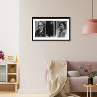 Portraits of Dr. John Richard Brinkley, head-and-shoulders view; his son, full-length, standing; and his wife, head-and-shoulders; all facing front, Vintage Wall Art