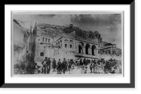 Historic Framed Print, [General James Guthrie Harbord and party on horseback, returning from fortress, in background, Mardin, Turkey],  17-7/8" x 21-7/8"