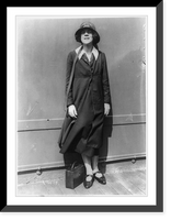 Historic Framed Print, Miss Leginsha, disappearing pianist, sails for Europe,  17-7/8" x 21-7/8"