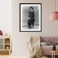 Historic Framed Print, Miss Leginsha, disappearing pianist, sails for Europe,  17-7/8" x 21-7/8"
