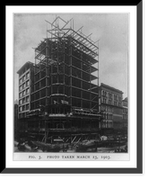 Historic Framed Print, [Construction of Schlesinger & Mayer Dept. Store, Chicago, Ill.],  17-7/8" x 21-7/8"