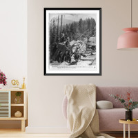 The skidway over which the great logs are dragged to the mill, Millwood, California Classic, Antique Print