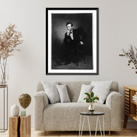 Abraham Lincoln, full-length portrait, seated, facing left, with hand under chin.G.P.A. Healy, 1887, Antique Wall Art