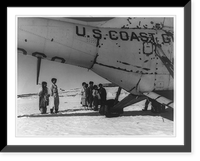 Eskimos of Clyde Inlet, on Baffin Island near Cape Christian in the Canadian Northwest Territories, looking at Coast Guard helicopter from the icebreaker Eastwind, Vintage Print