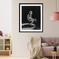 Historic Framed Print, [Young woman in ragged clothes seated on stool in Mack Sennett comedy film].Abbe.,  17-7/8" x 21-7/8"